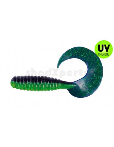 Relax Kopyto FAT Grub Twister 13 cm, Fb.Chartreuse Glitter/Blau violett Glitter