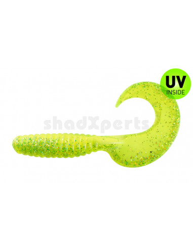 Relax Kopyto FAT Grub Twister 13 cm, Fb.: Fluogelb/Fluogrün Glitter